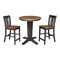 International Concepts 30 in. Solid Wood Round Top Dining Table with 2 Counter Height Stools in Washed Coal K45-30RT-23B-S102-2 - alternate 1